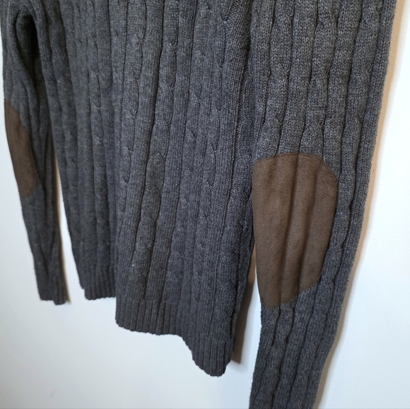 Chaps Gray Button Up Hooded Sweater Cardigan Size Small - Picture 5 of 8